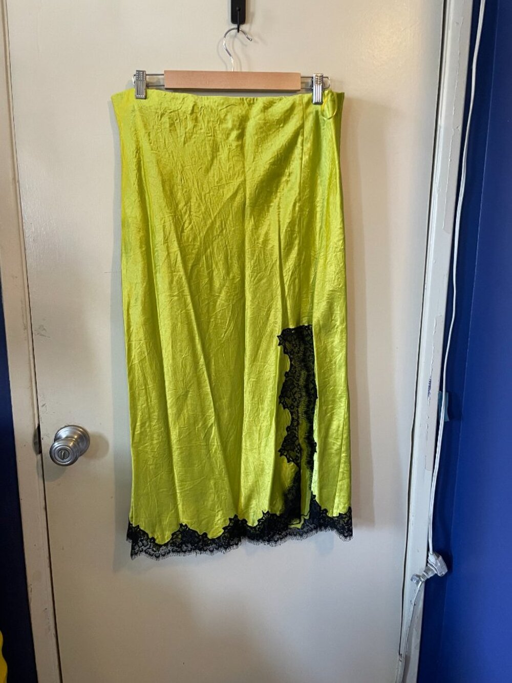 J. Crew Gwyneth lace-trim slip skirt in textured satin